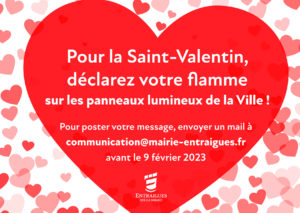 Lire la suite à propos de l’article Saint-Valentin : vos messages d’amour sur les panneaux lumineux !